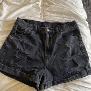 These highwaisted distressed shorts are perfect for the upcoming spring season!